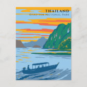 Thailand Khao Sok National Park Travel Art Deco Briefkaart (Voorkant)