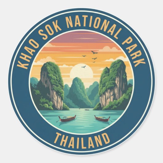 Thailand Khao Sok National Park Travel Ronde Sticker (Voorkant)