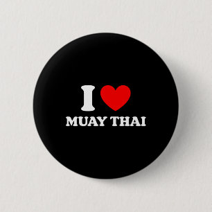 Thailand Kickboksen I Hart Muay Thai I Love Muay T Ronde Button 5,7 Cm