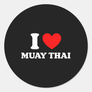 Thailand Kickboksen I Heart Muay Thai I Love Muay  Ronde Sticker