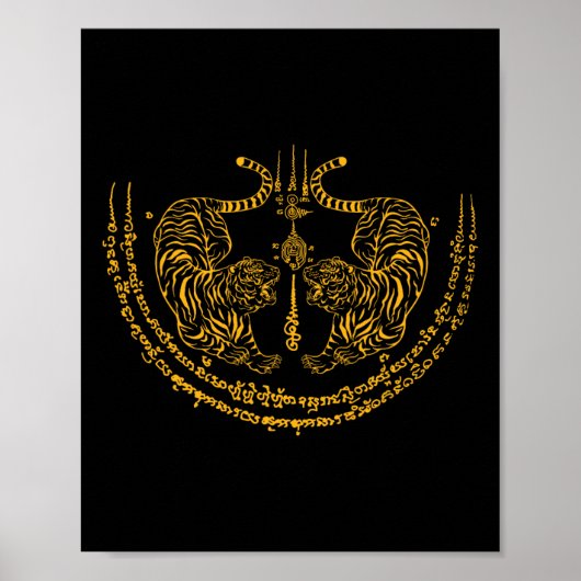 Thailand Kickbokser Muay Thai Thaibokser Twin Tige Poster (Voorkant)