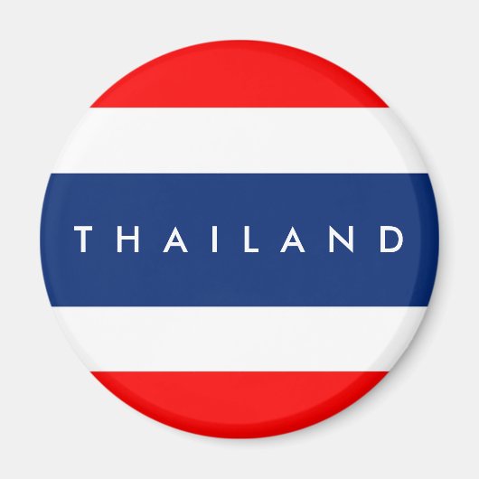 Thailand land vlag natie symbool naam tekst magneet (Voorkant)