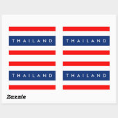 Thailand land vlag natie symbool naam tekst rechthoekige sticker (Vel)