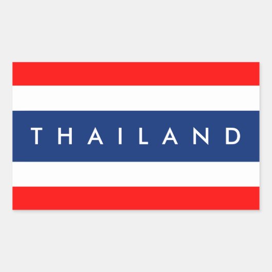 Thailand land vlag natie symbool naam tekst rechthoekige sticker (Voorkant)
