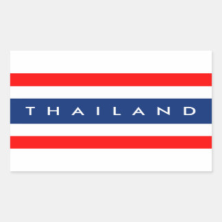 Thailand land vlag natie symbool naam tekst rechthoekige sticker
