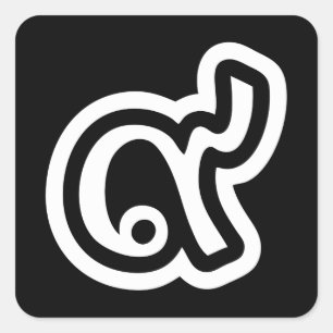 Thailand Lucky Number 9 / Nine / ๙ (Gao/Kao) Tha Vierkante Sticker