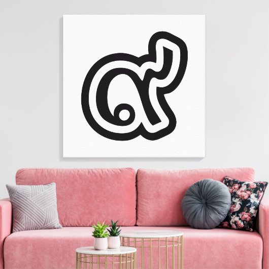 Thailand Lucky Number 9 / Nine / ๙ (Gao/Kao) Thai Canvas Afdruk (Insitu (Woonkamer))