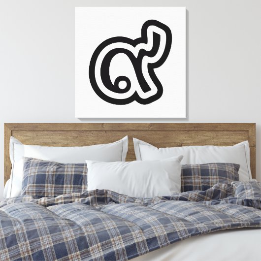 Thailand Lucky Number 9 / Nine / ๙ (Gao/Kao) Thai Canvas Afdruk (Insitu (Slaapkamer))