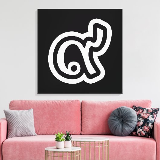 Thailand Lucky Number 9 / Nine / ๙ (Gao/Kao) Thai Canvas Afdruk (Insitu (Woonkamer))