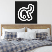 Thailand Lucky Number 9 / Nine / ๙ (Gao/Kao) Thai Canvas Afdruk (Insitu (Slaapkamer))