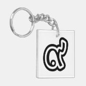 Thailand Lucky Number 9 / Nine / ๙ (Gao/Kao) Thai Sleutelhanger (Voorkant Links)