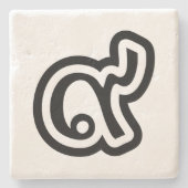 Thailand Lucky Number 9 / Nine / ๙ (Gao/Kao) Thai Stenen Onderzetter (Voorkant)