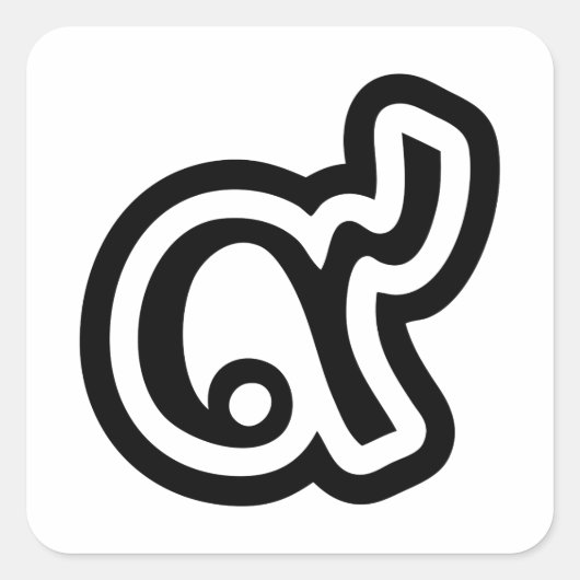 Thailand Lucky Number 9 / Nine / ๙ (Gao/Kao) Thai Vierkante Sticker (Voorkant)