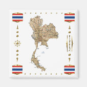 Thailand Map + Flags Magnet (Voorkant)