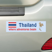 Thailand Markering + Kaart Bumpersticker (Op auto)