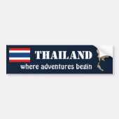 Thailand Markering + Kaart Bumpersticker (Voorkant)