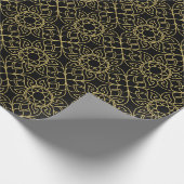 Thailand Motif Gold Black Cadeaupapier (Hoek)