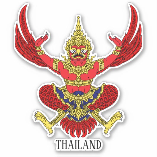 Thailand National Emblem Patriotic Sticker (Voorkant)