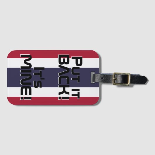 Thailand National Flag Funny Patriotic Bagagelabel (Voorkant (horizontaal))