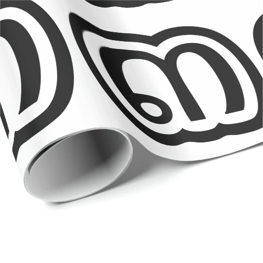 Thailand Nummer 3 / Drie / ๓ (Sam) Thais schrift Cadeaupapier (Rol Hoek)