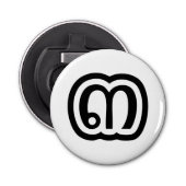 Thailand nummer 3 / Drie / ๓ (Sam) Thaise script Button Flesopener (Voorkant)