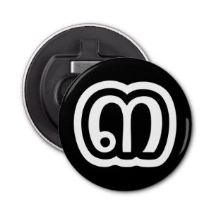 Thailand nummer 3 / Drie / ๓ (Sam) Thaise script Button Flesopener