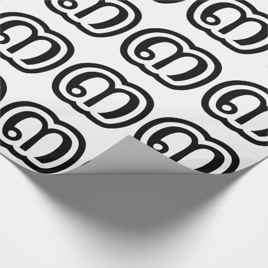 Thailand nummer 3 / Drie / ๓ (Sam) Thaise script Cadeaupapier (Hoek)