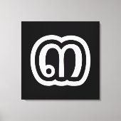 Thailand nummer 3 / Drie / ๓ (Sam) Thaise script Canvas Afdruk (Voorkant)