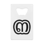 Thailand nummer 3 / Drie / ๓ (Sam) Thaise script Creditkaart Flessenopener (Achterkant)