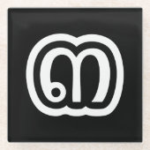 Thailand nummer 3 / Drie / ๓ (Sam) Thaise script Glazen Onderzetter (Voorkant)