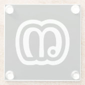 Thailand nummer 3 / Drie / ๓ (Sam) Thaise script Glazen Onderzetter (Achterkant)