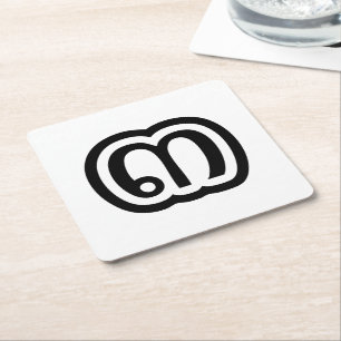 Thailand nummer 3 / Drie / ๓ (Sam) Thaise script Kartonnen Onderzetters