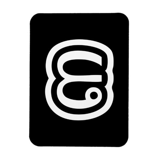 Thailand nummer 3 / Drie / ๓ (Sam) Thaise script Magneet (Verticaal)