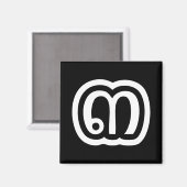 Thailand nummer 3 / Drie / ๓ (Sam) Thaise script Magneet (Voorkant / Achterkant)