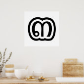 Thailand nummer 3 / Drie / ๓ (Sam) Thaise script Poster (Keuken)