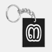 Thailand nummer 3 / Drie / ๓ (Sam) Thaise script Sleutelhanger (Voorkant Links)