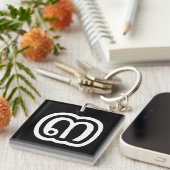 Thailand nummer 3 / Drie / ๓ (Sam) Thaise script Sleutelhanger (Voorkant Rechts)