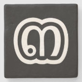 Thailand nummer 3 / Drie / ๓ (Sam) Thaise script Stenen Onderzetter (Voorkant)