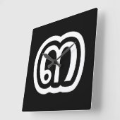 Thailand nummer 3 / Drie / ๓ (Sam) Thaise script Vierkante Klok (Hoek)