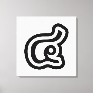 Thailand nummer 4 / Vier / ๔ (zie/Si) Thaise scrip Canvas Afdruk