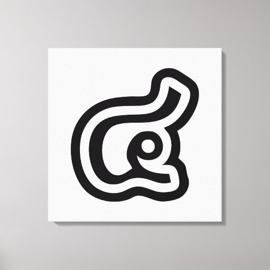 Thailand nummer 4 / Vier / ๔ (zie/Si) Thaise scrip Canvas Afdruk (Voorkant)