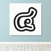 Thailand nummer 4 / Vier / ๔ (zie/Si) Thaise scrip Canvas Afdruk (Insitu (Houten vloer))