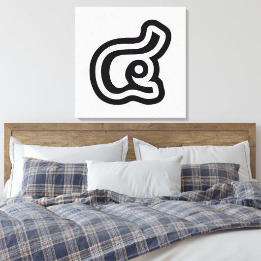 Thailand nummer 4 / Vier / ๔ (zie/Si) Thaise scrip Canvas Afdruk (Insitu (Slaapkamer))