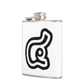 Thailand nummer 4 / Vier / ๔ (zie/Si) Thaise scrip Heupfles (Links)