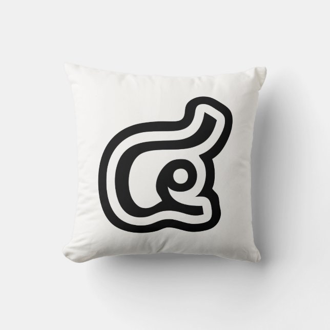 Thailand nummer 4 / Vier / ๔ (zie/Si) Thaise scrip Kussen (Voorkant)