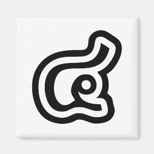 Thailand nummer 4 / Vier / ๔ (zie/Si) Thaise scrip Magneet