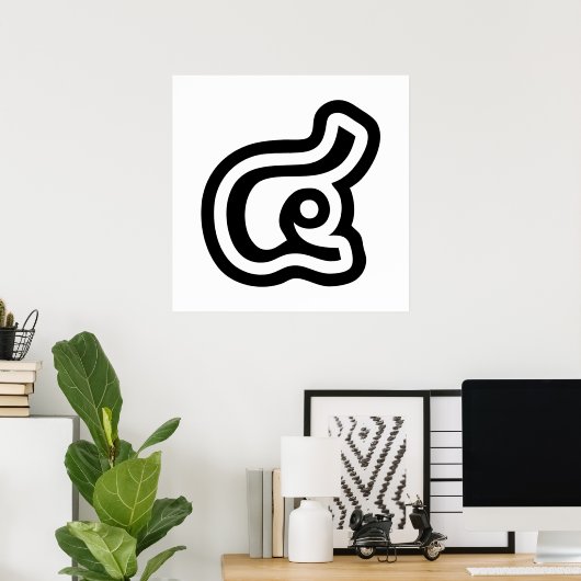 Thailand nummer 4 / Vier / ๔ (zie/Si) Thaise scrip Poster (Thuiskantoor)