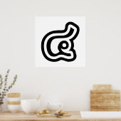 Thailand nummer 4 / Vier / ๔ (zie/Si) Thaise scrip Poster (Keuken)