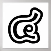 Thailand nummer 4 / Vier / ๔ (zie/Si) Thaise scrip Poster (Voorkant)