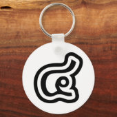 Thailand nummer 4 / Vier / ๔ (zie/Si) Thaise scrip Sleutelhanger (Voorkant)